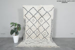 Moroccan Wool Rug 4.8 FT × 7.9 FT | Diamond Design with Black Detailing
