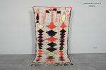 Colorful Moroccan Wool Rug 3.7 X 8.1 FT Berber Rug