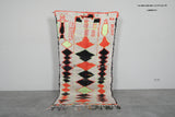 Colorful Moroccan Wool Rug 3.7 X 8.1 FT Berber Rug