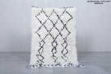 Small Moroccan Rug – 1.9 x 3 ft | Black and White Beni Ourain Style