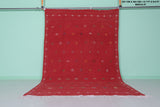 Handwoven Red berber rug 6.7 FT X 9.9 FT