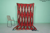 Moroccan Rug - Bold Red Berber Rug with Diamond Design | 4.4 x 8.5 ft