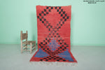 Handwoven Moroccan Rug - Bold Red & Black Abstract Design | 3.4 x 6.6 ft