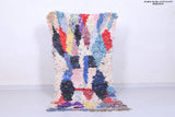 Vibrant Moroccan Berber Rug 2.5 X 5.4 Feet - Abstract Multicolor Design