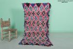 Colorful Moroccan Berber Rug 2.7 X 5.5 Feet - Vibrant Diamond Pattern