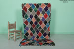 Moroccan Berber Rug 3 X 5.9 Feet - Vibrant Multicolor Diamond Shaggy Handmade Carpet