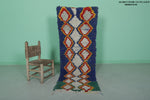 Vibrant Moroccan Berber Rug 2.1 X 5.8 Feet - Colorful Diamond Pattern Handmade