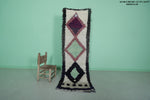 2.1 x 6.8 ft Moroccan Berber Rug | Vibrant Diamond Pattern