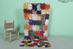 Vibrant Moroccan Berber Rag Rug - 2.7 x 6.2 ft | Multicolored Handmade Shag Carpet