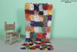 Vibrant Moroccan Berber Rag Rug - 2.7 x 6.2 ft | Multicolored Handmade Shag Carpet