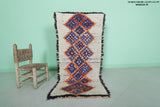 Handwoven Moroccan Rug - Geometric Diamond Pattern 2.3 x 5.1 ft