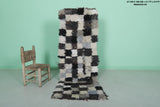 Moroccan Berber Rug 2.1 X 5.9 Feet - Neutral Patchwork Design