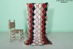 Handmade Wool Diamond Pattern 2.2 FT X 5.9 FT