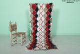 Handmade Wool Diamond Pattern 2.2 FT X 5.9 FT