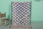 Handwoven Moroccan Berber Rug - Ivory with Bold Purple Accents