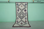 Authentic Moroccan Berber Rug - Geometric Handmade Wool Carpet 3.3 FT X 7.3 FT