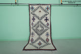 Authentic Moroccan Berber Rug - Geometric Handmade Wool Carpet 3.3 FT X 7.3 FT