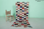 Vibrant Moroccan Berber Rug - Multi-Color Checkered Design (2.4 X 5.8 Feet)