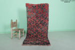 Bold Moroccan Berber Rug - 2.5 x 5.7 ft | Handwoven Red and Gray Shaggy Carpet