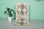 Classic Moroccan Berber Rug - 2.6 FT × 5.8 FT | Handwoven Diamond Design