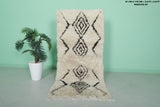 Classic Moroccan Berber Rug - 2.6 FT × 5.8 FT | Handwoven Diamond Design