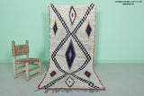 Authentic Moroccan Berber Rug - Geometric Diamond Pattern 3 X 7.1 Feet