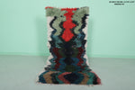 2.7 x 6 ft Moroccan Berber Rug | Colorful Abstract Shaggy Design