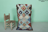 Colorful Moroccan Berber Rug 1.8 X 4 Feet - Handmade Geometric Diamond Pattern