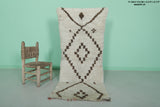 Moroccan Rug - Handmade Berber Shag Rug with Geometric Design | 2.3 x 5.7 ft