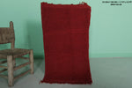 Small Red Moroccan Berber Rug 1.7 FT X 3.2 FT | Cozy Handmade Decor