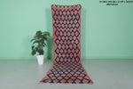 Vintage Handmade Runner Rug – 3.1 x 12.8 FT, Long Moroccan Hallway Carpet
