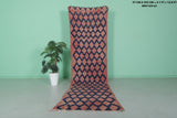 Vintage Handmade Runner Rug – 3.1 x 12.8 FT, Long Moroccan Hallway Carpet
