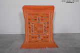 Orange Berber Moroccan Handwoven Rug – 3 FT x 4.9 FT | Artisan Crafted Accent Rug