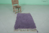 2 x 3 FT Moroccan Rug – Soft Purple Accent Rug with Fringe