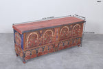 Vintage Moroccan chest  H 22  inches x W 51.5 inches x D 13.7 inches