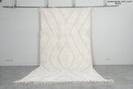 6.8 FT × 13.3 FT Moroccan Rug - Handwoven Ivory with Geometric Pattern