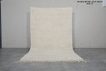 6.3 X 9.6 FT Moroccan Wool Rug - Minimalist Natural Ivory