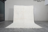 Elegant Moroccan Rug 7 X 9.4 FT - Plush Ivory with Subtle Diamond Texture