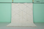 Elegant Moroccan Rug 7.1 X 9.9 FT - Plush Ivory Diamond Pattern with Minimalist Charm