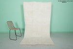 4.4 x 7.8 FT Moroccan Rug – Ivory Rug with Subtle Diamond Pattern