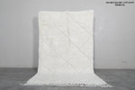 5 x 8 FT Moroccan Rug – Ivory with Subtle Diamond Pattern