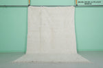 6.7 x 9.5 FT Moroccan Rug - Handcrafted Ivory Diamond Berber Carpet