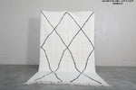 5 x 7.9 FT Moroccan Rug – Ivory with Bold Black Diamond Pattern