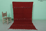 Red Vintage Handmade Moroccan Kilim 7.3 FT x 6.3 FT – Unique Tribal Textile