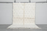 Handmade Moroccan Rug 5.4 x 7.6 ft - Black Dots on Cream Wool