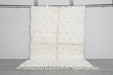 Handmade Moroccan Rug 5.4 x 7.6 ft - Black Dots on Cream Wool