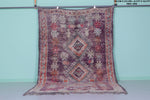 Vintage Moroccan Rug 6.3 x 10.2 Ft Handwoven Floral Pattern | Boho Home Decor