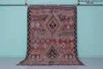 Vintage Moroccan Rug 6.2 x 11.1 Ft Handwoven Tribal Design | Boho Home Decor