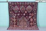 Vintage Moroccan Rug 6.2 x 9 FT - Rich Burgundy Elegance