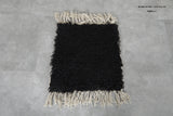 Black Moroccan rug  1.9 FT X 2.1 FT